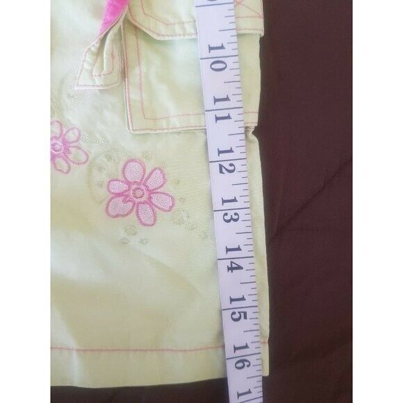 Pumpkin Patch pants Size 4 Khaki Green Pink Flowers Embroidery Easter Spring - Picture 12 of 12